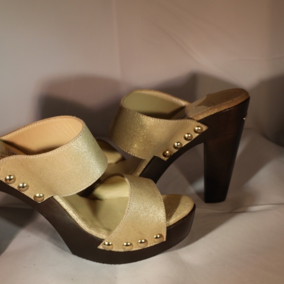 Jimmy Choo Platform Sandal - Gold Metallic Suede - Size 38 - Picture 3 of 6